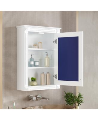 20'' Wall Mounted Bathroom Storage Cabinet with Mirror & Adjustable Shelf