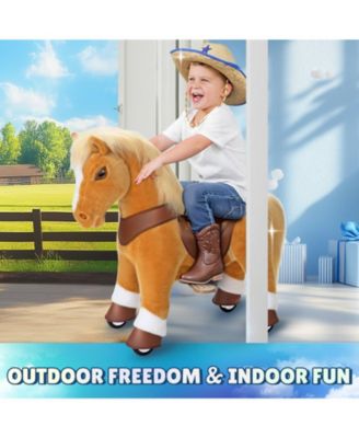 Model Y Light Brown Horse Rideable Toy for Age 4-7