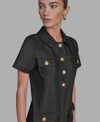 Women's Denim Collared Shirt Dress