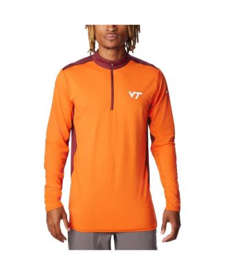 Columbia - Men's Orange Virginia Tech Hokies Tech Trail Omni-Shade Quarter-Zip Top