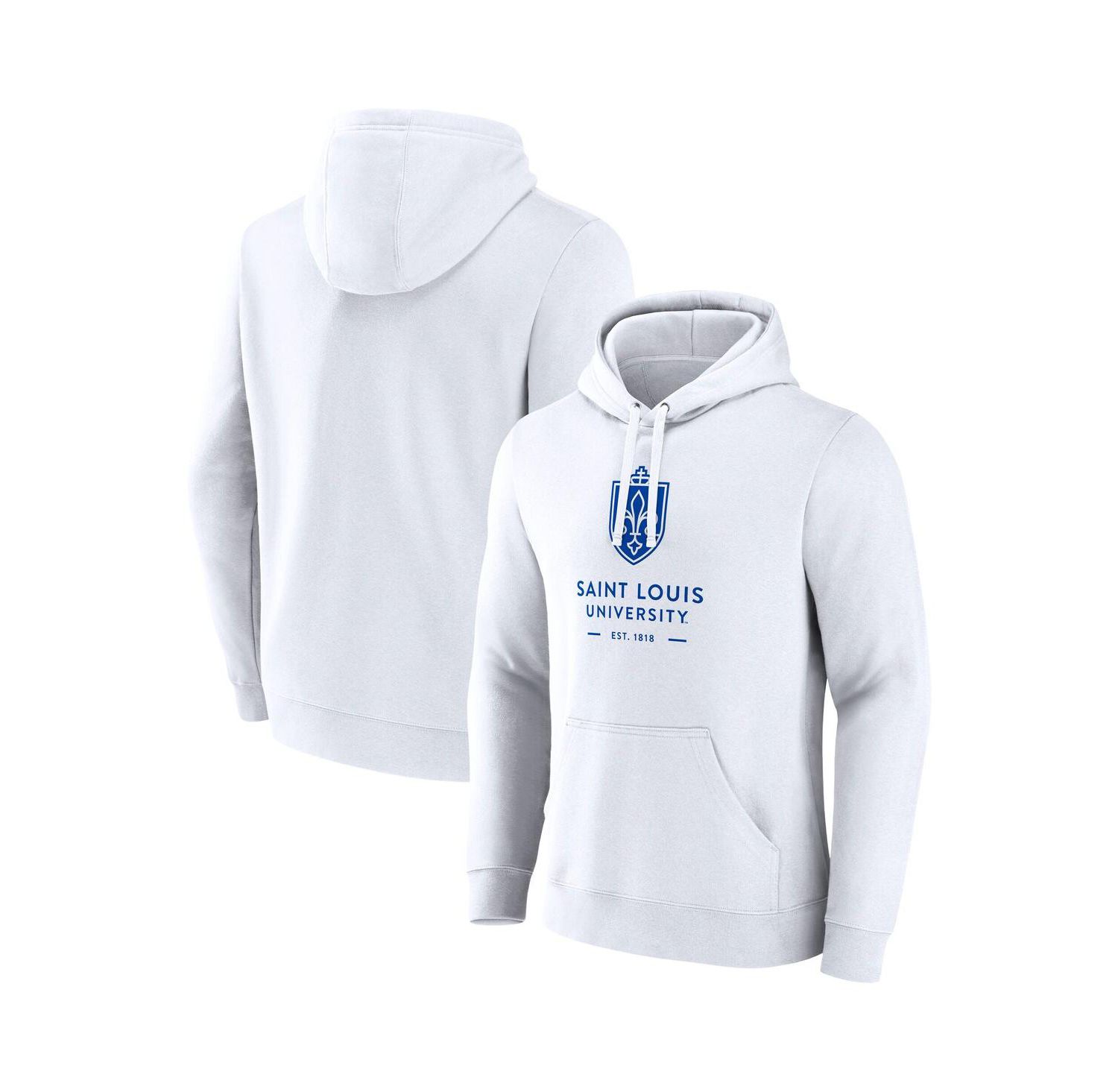 Men's White Saint Louis Billikens Primary Logo Pullover Hoodie