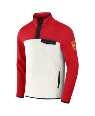 Darius Rucker Collection by Men's Crimson/White USC Trojans Micro Fleece Half-Snap Jacket