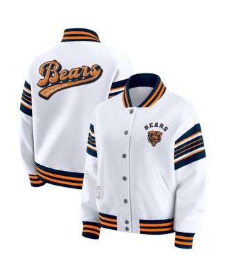 WEAR by Erin Andrews - Women's White Chicago Bears Full-Snap Fleece Sweatshirt Jacket