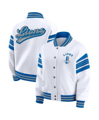 WEAR by Erin Andrews - Women's White Detroit Lions Full-Snap Fleece Sweatshirt Jacket