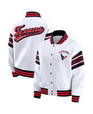 WEAR by Erin Andrews - Women's White Houston Texans Full-Snap Fleece Sweatshirt Jacket