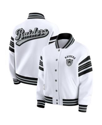 WEAR by Erin Andrews - Women's White Las Vegas Raiders Full-Snap Fleece Sweatshirt Jacket