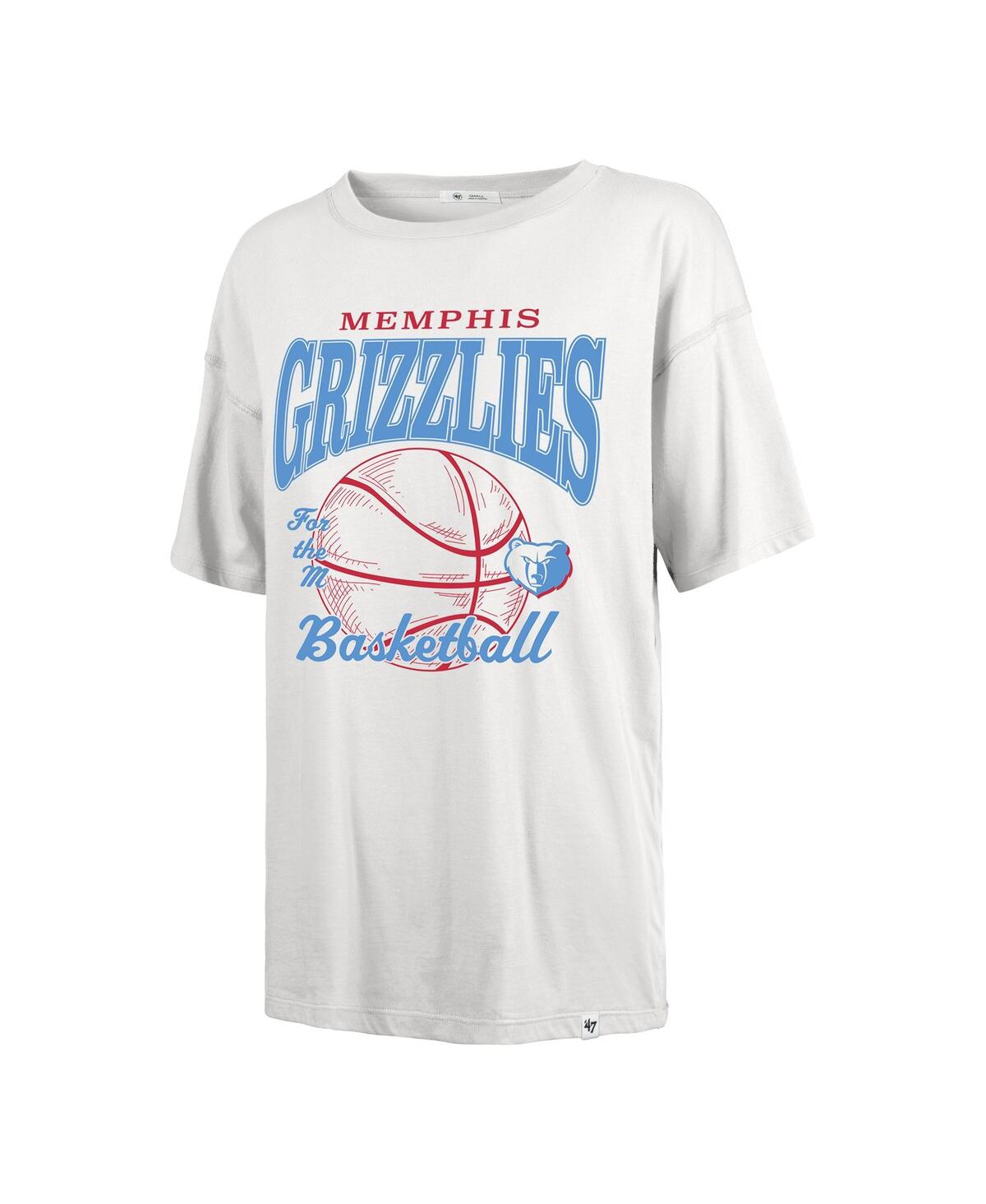 47 Brand Women's White Memphis Grizzlies City Edition Down Court Sadie T-shirt In White