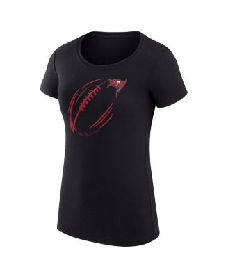 Women's Black Tampa Bay Buccaneers Super-Slim Fit Lightweight Subtle Football T-Shirt