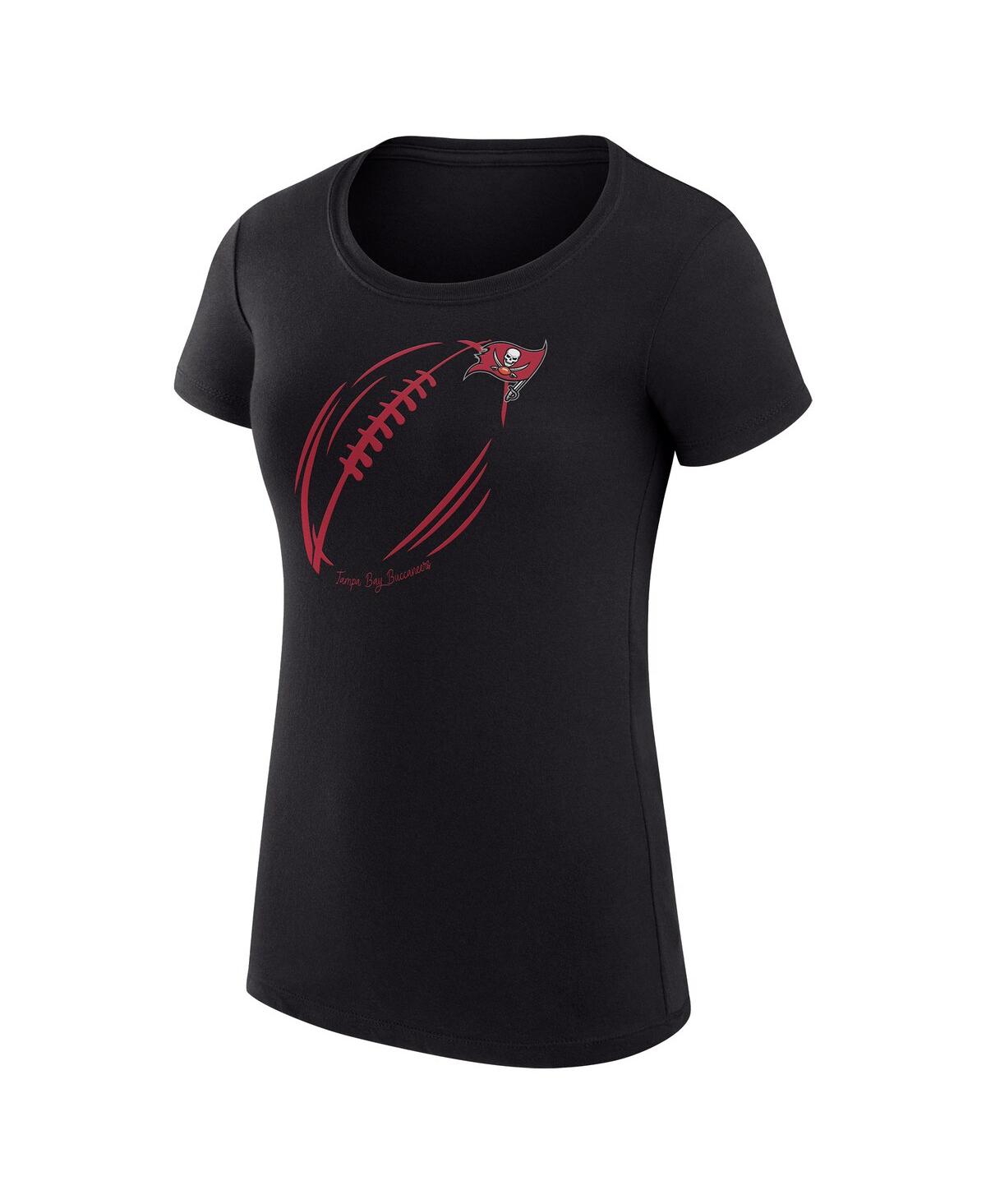 G-iii 4her By Carl Banks Women's Black Tampa Bay Buccaneers Super-slim Fit Lightweight Subtle Football T-shirt In Black