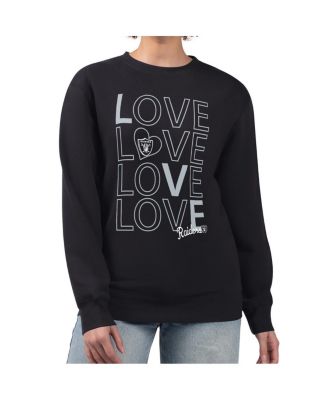 Women's Black Las Vegas Raiders Lots of Love Graphic Fleece Pullover Sweatshirt