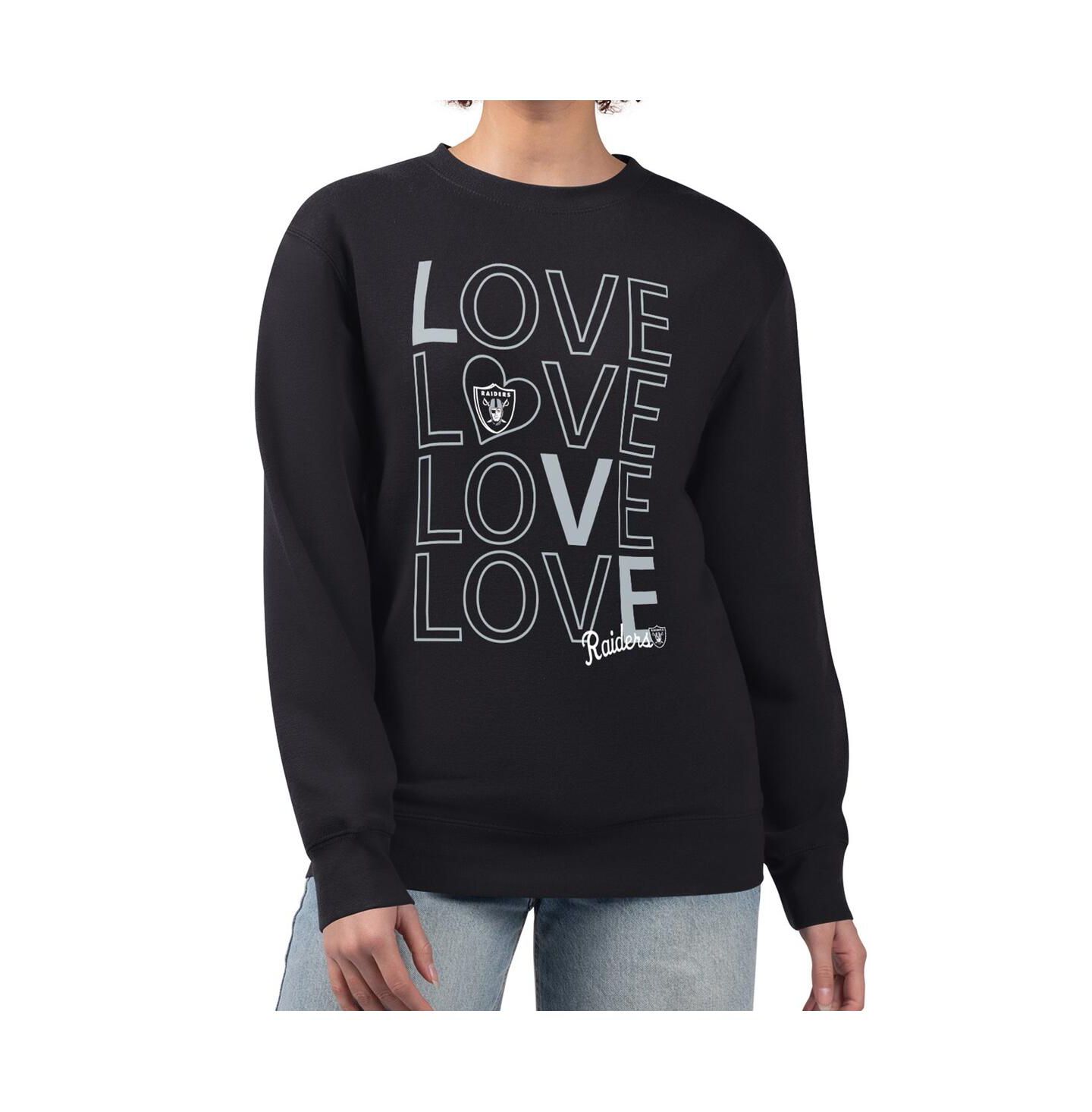 Женская толстовка G-III 4Her by Carl Banks Black Las Vegas Raiders Lots of Love Graphic Fleece Pullover — фото 3