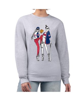 G-III 4Her by Carl Banks - Women's Heather Gray Chicago Cubs Baseball Girls Fleece Pullover Sweatshirt