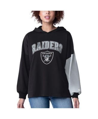 Starter - Women's Black Las Vegas Raiders Power Move Long Sleeve Pullover Hoodie