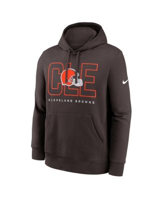 Men's Brown Cleveland Browns Busted Play Club Fleece Pullover Hoodie