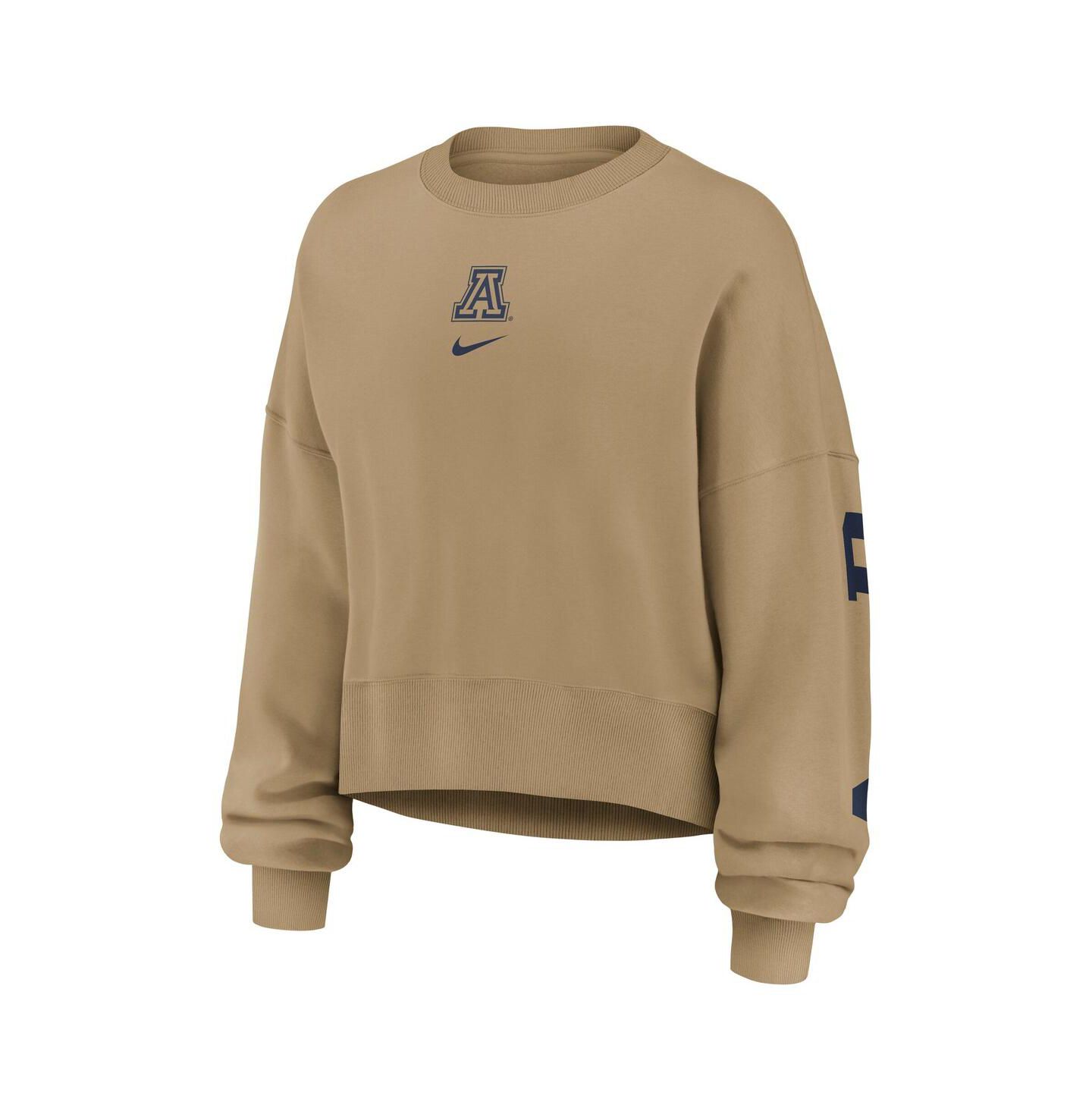 Женский свитшот Nike Tan Arizona Wildcats Oversized Phoenix 2-Hit Pullover — фото 4