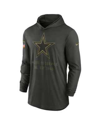 Men's Forest Green Dallas Cowboys 2025 Salute to Service Sideline Dri-FIT Lightweight Hooded Pullover Hoodie