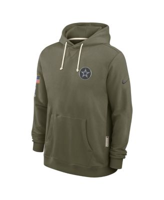 Men's Olive Dallas Cowboys 2025 Salute to Service Sideline Standard Issue Dri-FIT Hoodie