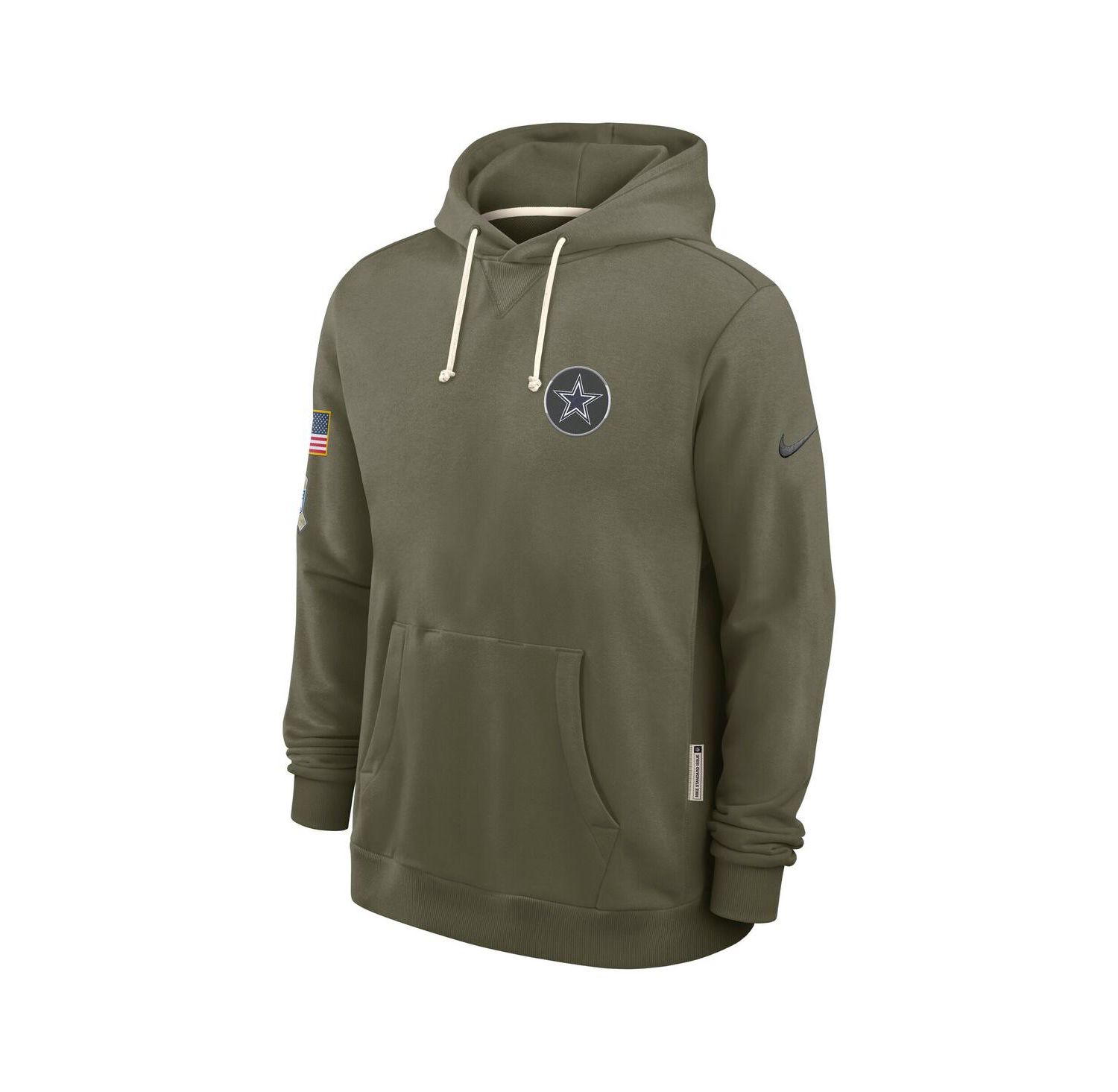 Men's Olive Dallas Cowboys 2025 Salute to Service Sideline Standard Issue Dri-FIT Hoodie