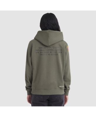 Women's Olive Kansas City Chiefs 2025 Salute to Service Sideline Standard Issue Dri-FIT Hoodie