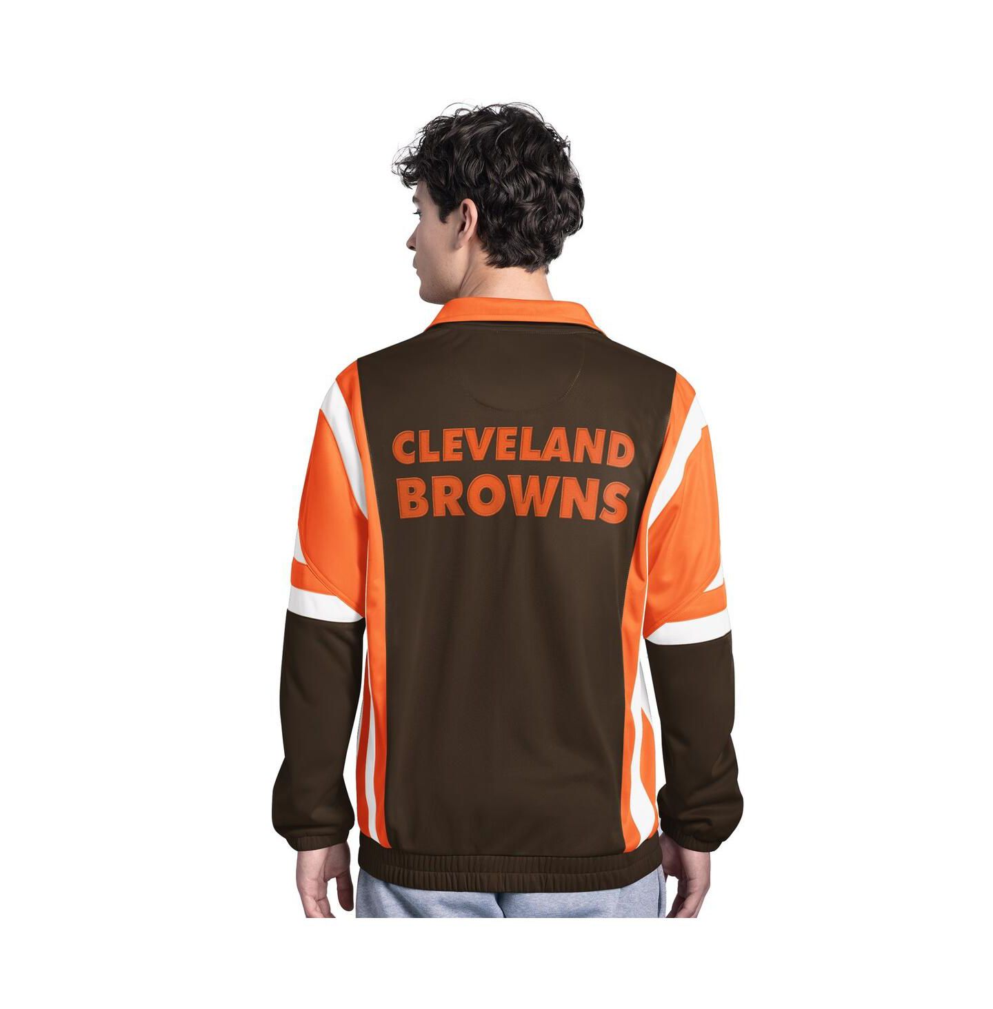 Мужская куртка Starter Brown Cleveland Browns Contender Logo Full-Zip Track — фото 2