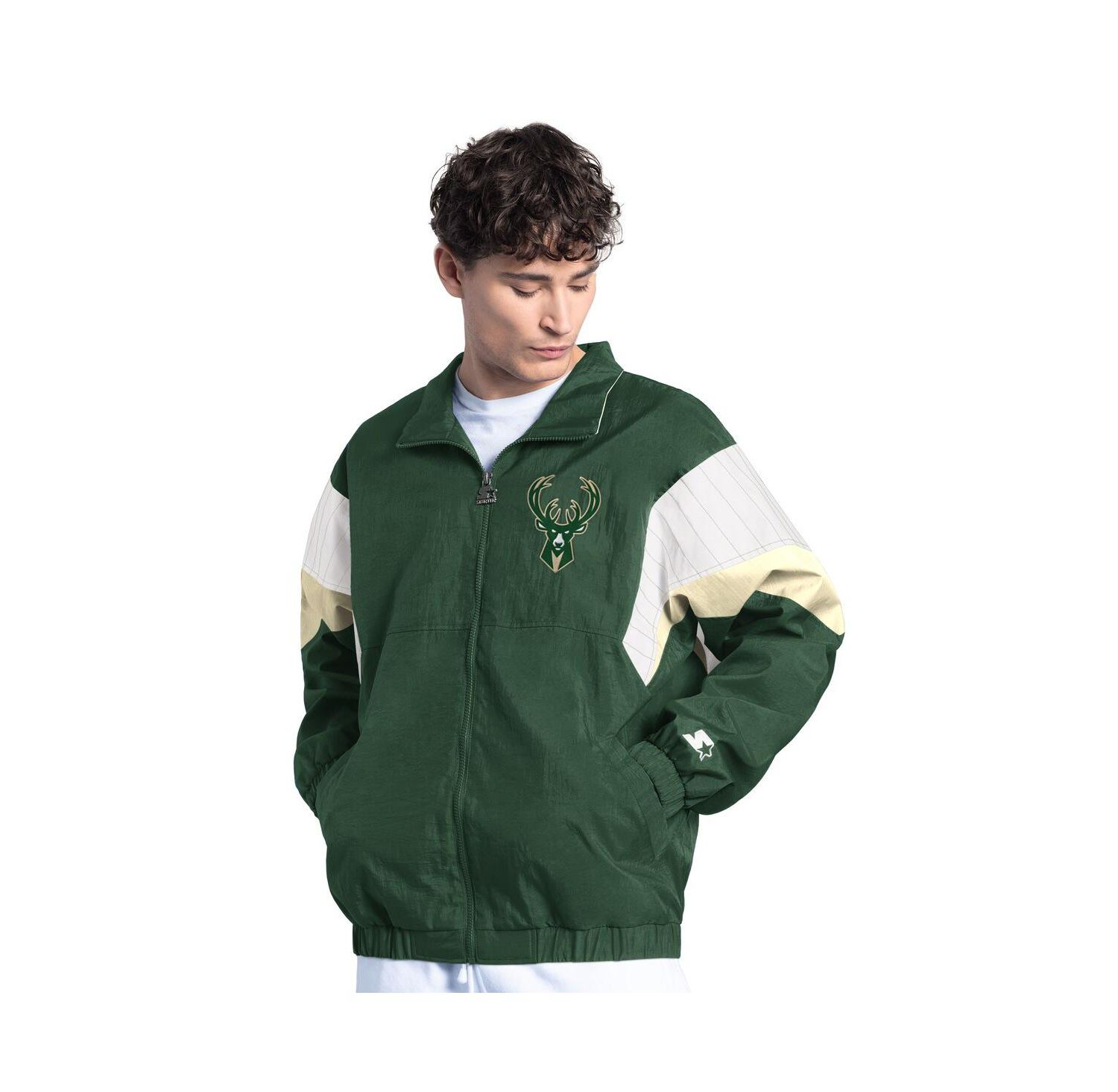 Men's Hunter Green Milwaukee Bucks Yard Line Full-Zip Jacket