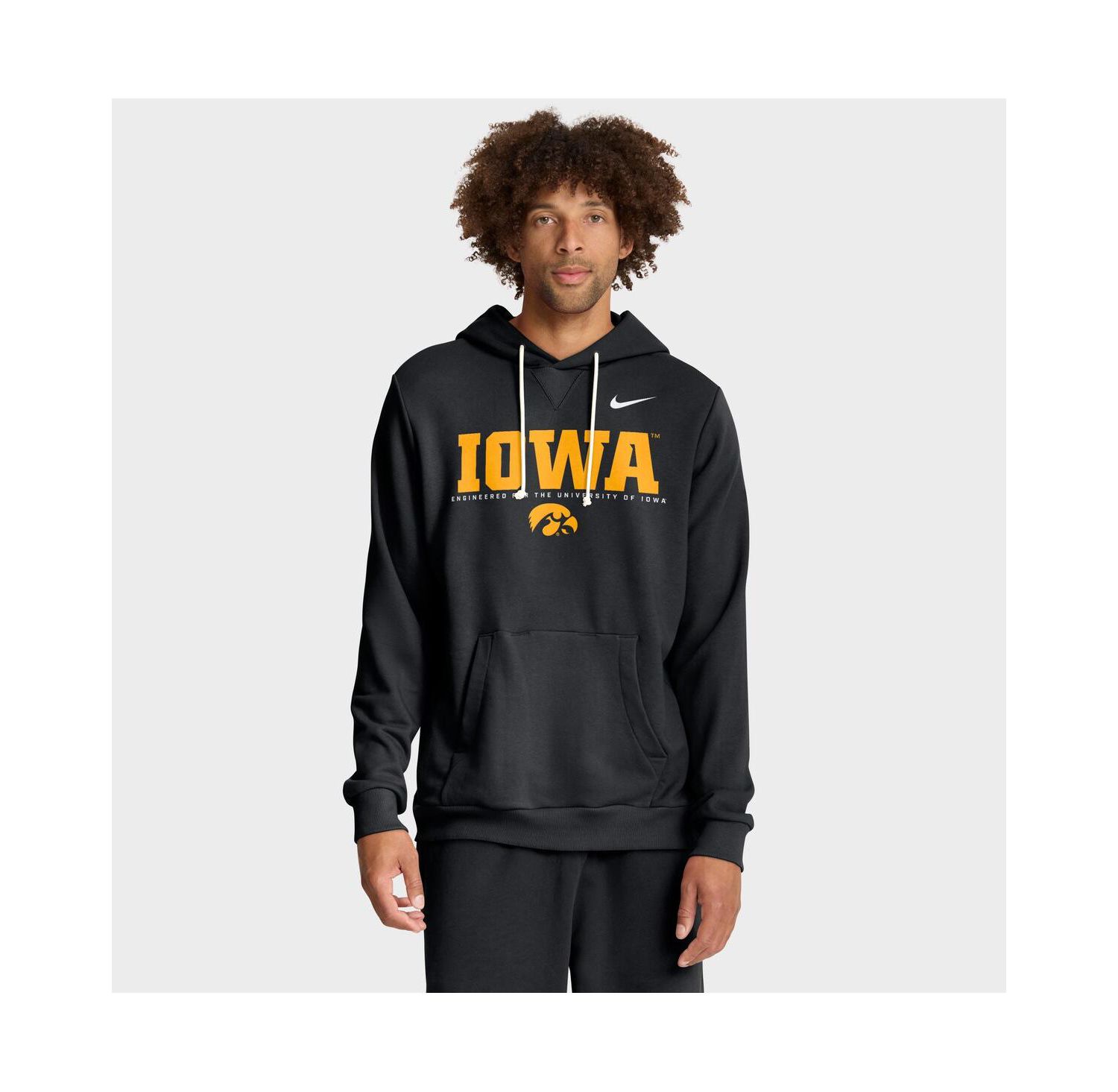 Men's Black Iowa Hawkeyes 2025 Sideline Standard Issue Dri-FIT Hoodie