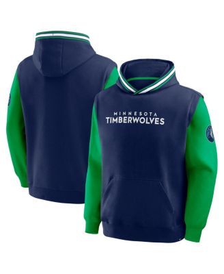 Fanatics - Men's Navy/Green Minnesota Timberwolves Half Court Shot Clock Fastbreak Hoodie