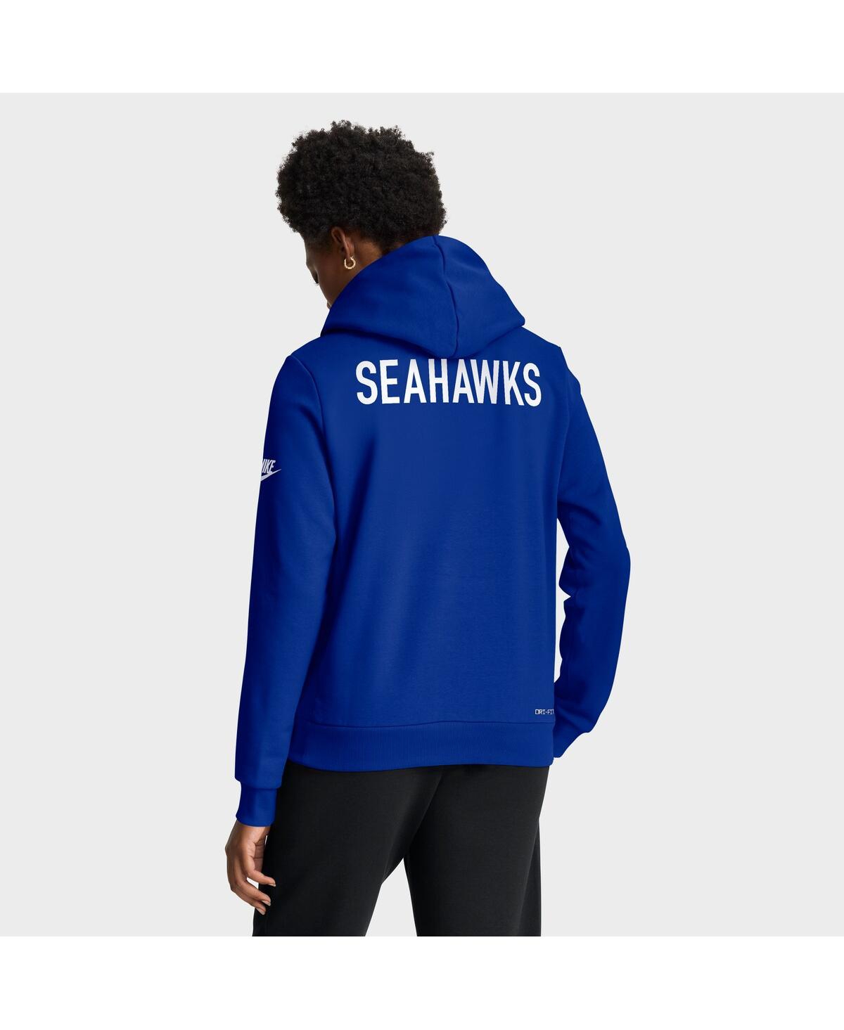 Nike Royal Seattle Seahawks Throwback Sideline Standard Issue Dri-fit Hoodie In Blue