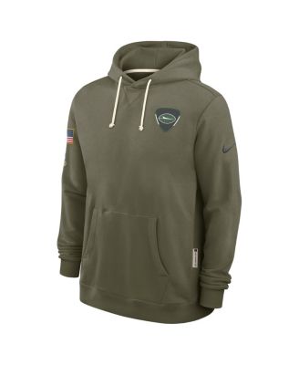 Men's Olive New York Jets 2025 Salute to Service Sideline Standard Issue Dri-FIT Hoodie