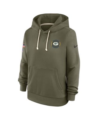 Women's Olive Green Bay Packers 2025 Salute to Service Sideline Standard Issue Dri-FIT Hoodie