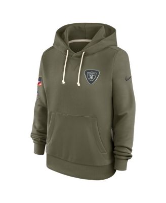 Women's Olive Las Vegas Raiders 2025 Salute to Service Sideline Standard Issue Dri-FIT Hoodie