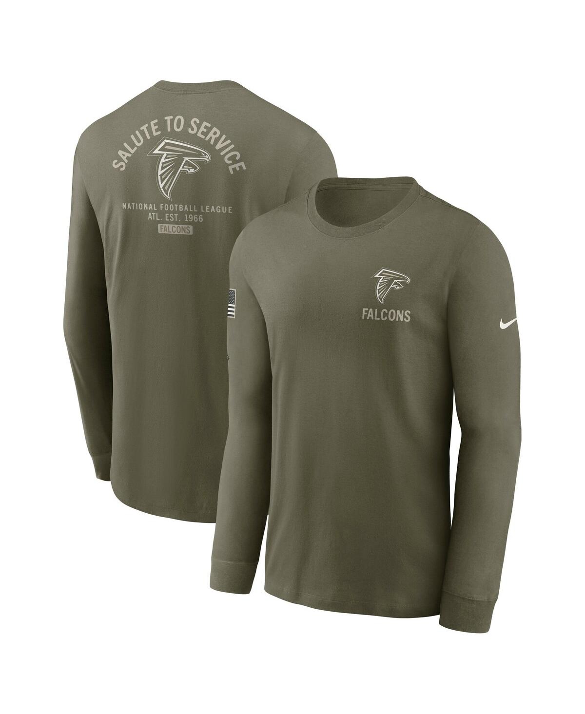 Nike Men's Olive Atlanta Falcons 2025 Salute To Service Sideline Long Sleeve T-shirt In Green
