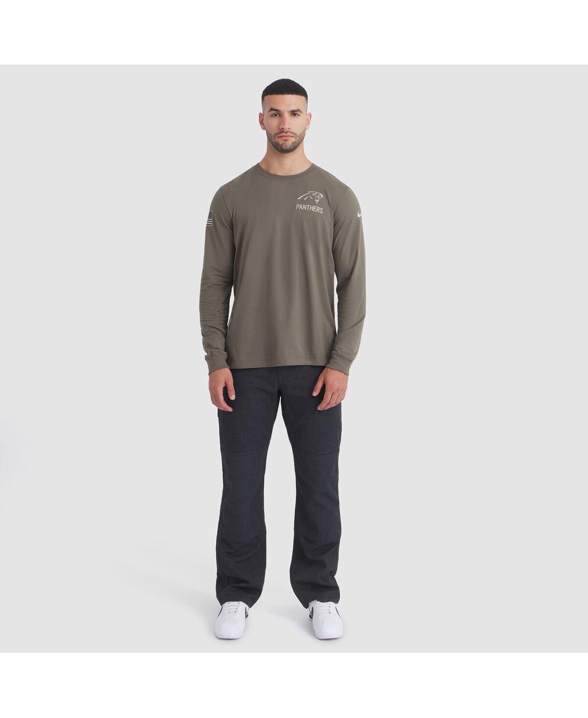 Nike Men's Olive Carolina Panthers 2025 Salute to Service Sideline Long Sleeve T-Shirt