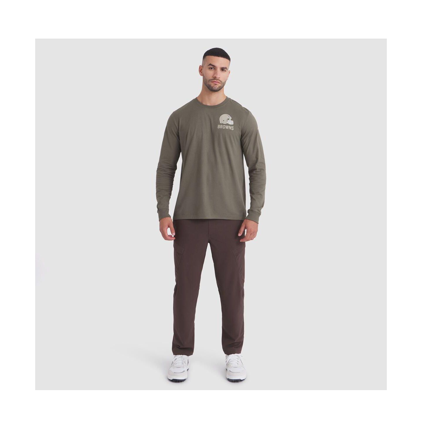 Мужская футболка Nike Olive Cleveland Browns 2025 Salute to Service Sideline Long Sleeve — фото 3