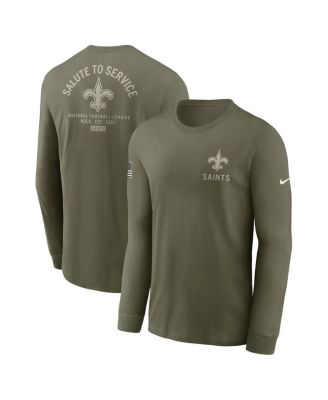 Nike - Men's Olive New Orleans Saints 2025 Salute to Service Sideline Long Sleeve T-Shirt