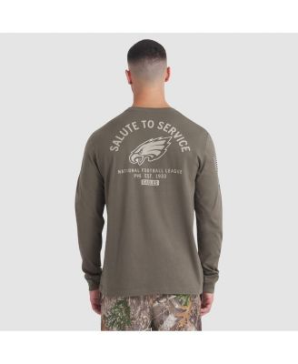 Men's Olive Philadelphia Eagles 2025 Salute to Service Long Sleeve T-Shirt