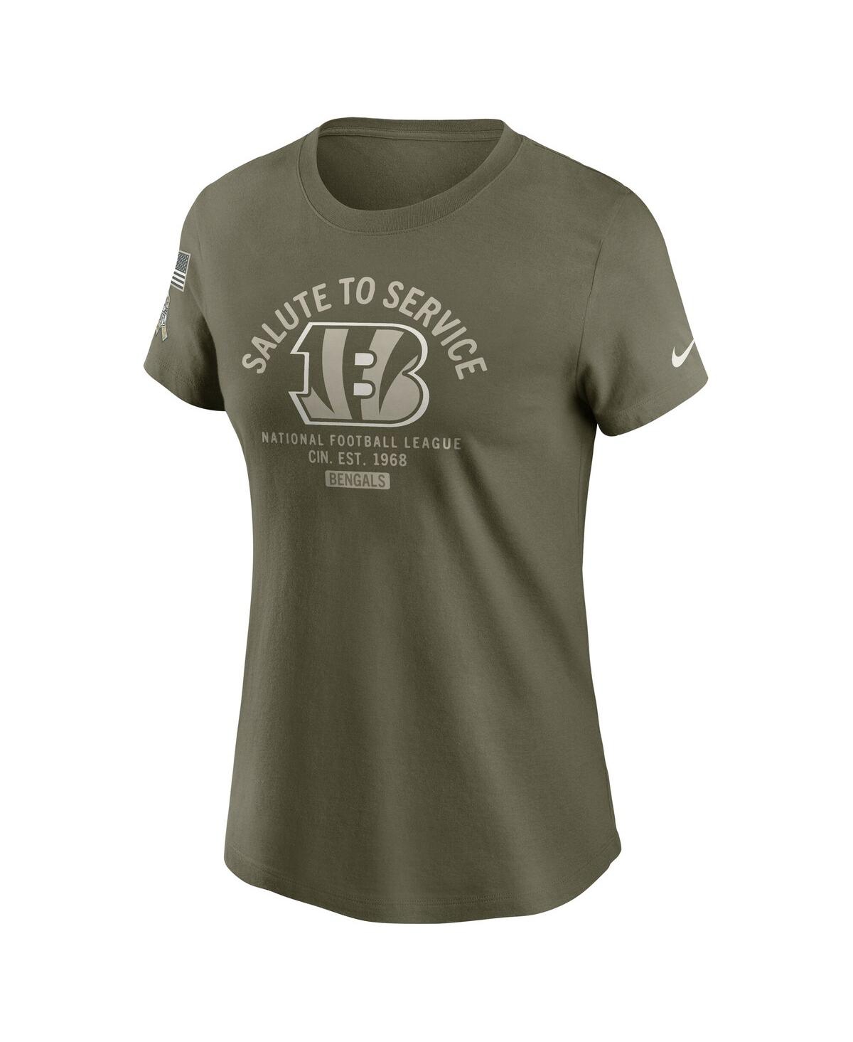Nike Women's Olive Cincinnati Bengals 2025 Salute To Service Sideline T-shirt In Green