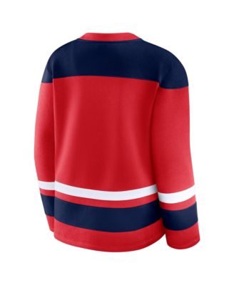 Women's Red Washington Capitals Icing Long Sleeve Lace Up Sweatshirt