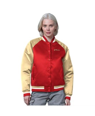 Starter - Women's Scarlet/Gold San Francisco 49ers Satin Full-Snap Varsity Jacket