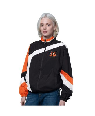 Starter - Women's Black/Orange Cincinnati Bengals 1st Quarter Full-Zip Windbreaker