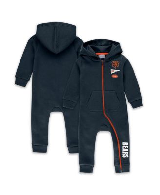 WEAR by Erin Andrews - Baby Boys and Girls Newborn Navy Chicago Bears Hooded Fleece Coverall