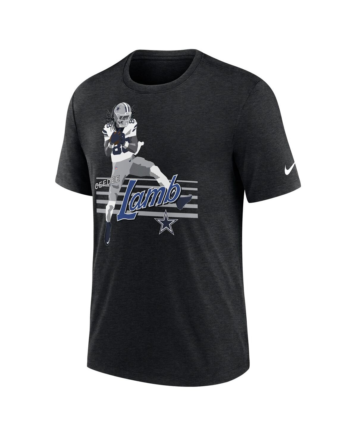 Nike Men's Ceedee Lamb Heather Black Dallas Cowboys Player Graphic T-shirt In Black