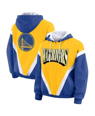 Women's Gold/Royal Golden State Warriors Color-Block Full-Zip Windbreaker Jacket