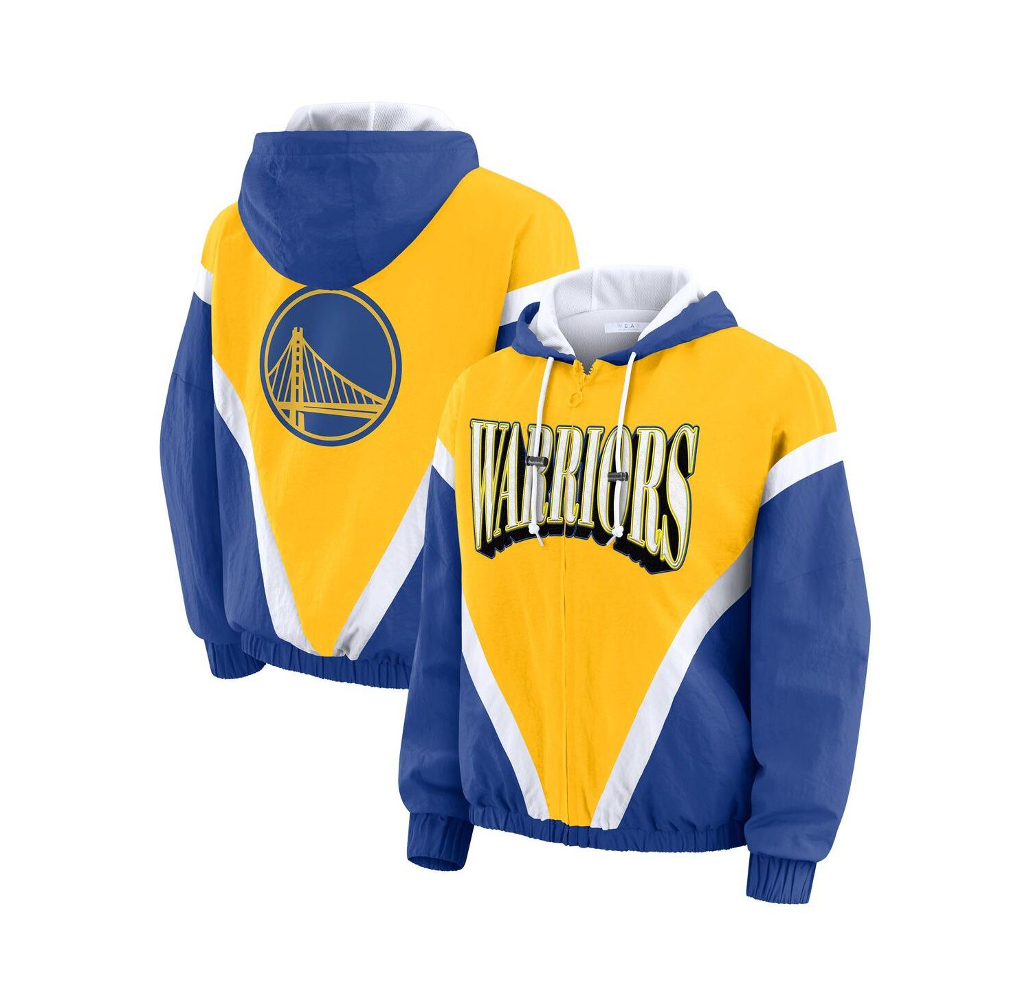 Women's Gold/Royal Golden State Warriors Color-Block Full-Zip Windbreaker Jacket