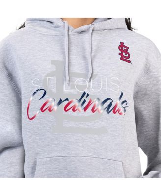 Women's Heather Gray St. Louis Cardinals Shadow Logo Graphic Pullover Hoodie