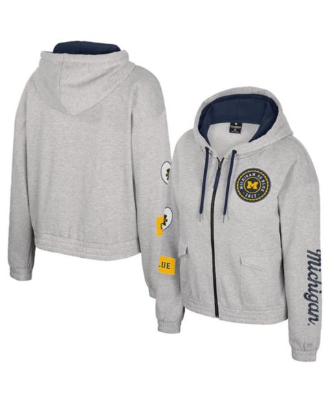 Женские худи Colosseum Women's Gray Michigan Wolverines Alfie Full-Zip Jacket