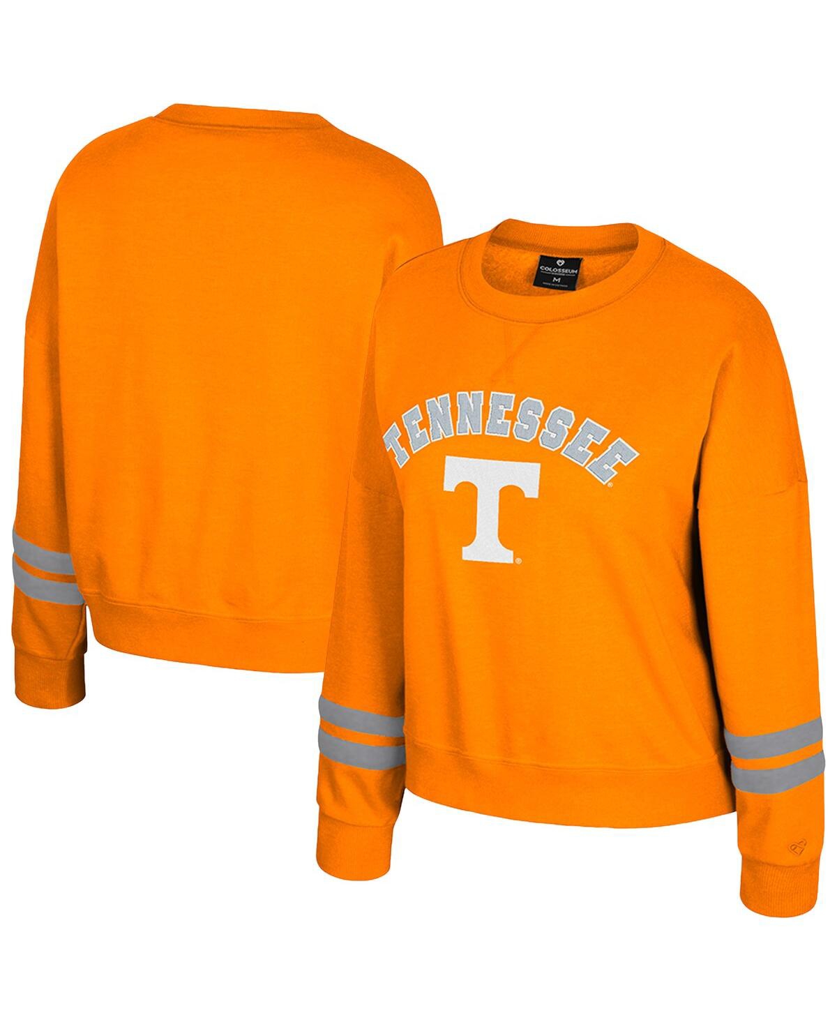 Colosseum Women's Tennessee Orange Tennessee Volunteers Splashy Crewneck Fleece Sweatshirt In Orange