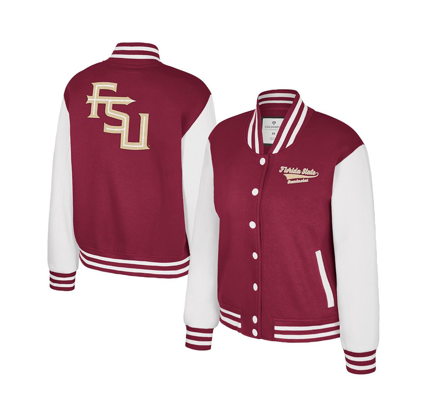 Women's Garnet Florida State Seminoles French Baguette Full Snap Fleece Jacket