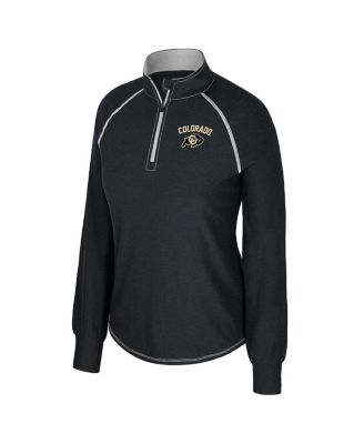 Women's Black Colorado Buffaloes Bikram Raglan Quarter-Zip Top