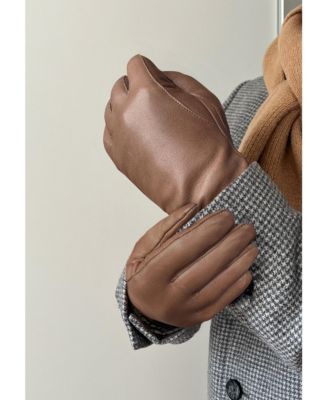 Men's Leather gloves "RASMUS" with knitted cuff and touch function